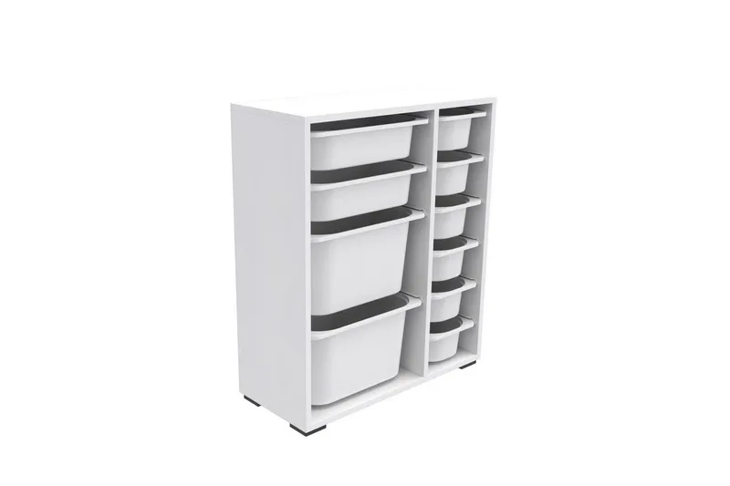 Flerbruks Kapasitetskap Sosan K6B Hvit - Hvit - Oppbevaring - Oppbevaring til småting - Oppbevaringsbokser