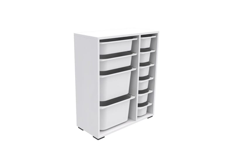 Flerbruks Kapasitetskap Sosan K6B Hvit - Hvit - Oppbevaring - Oppbevaring til småting - Oppbevaringsbokser