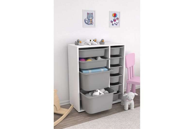 Flerbruks Kapasitetskap Sosan K6U Grå - Grå - Oppbevaring - Oppbevaring til småting - Oppbevaringsbokser