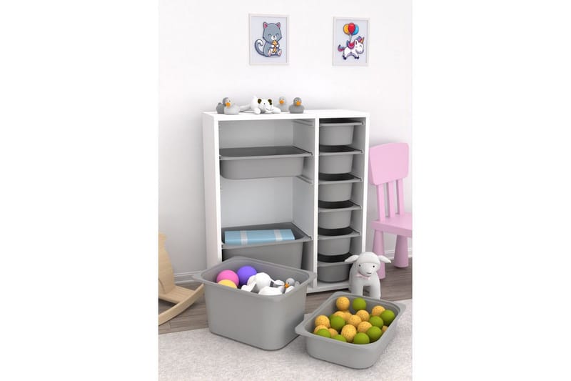 Flerbruks Kapasitetskap Sosan K6U Grå - Grå - Oppbevaring - Oppbevaring til småting - Oppbevaringsbokser