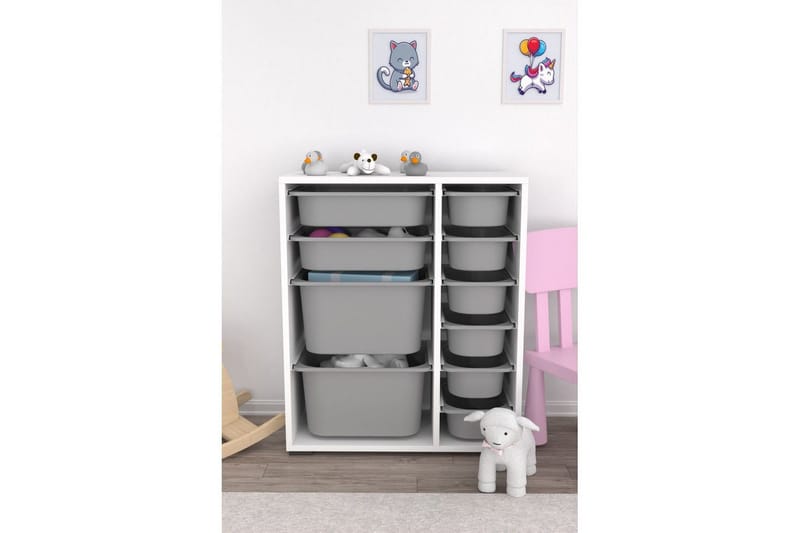 Flerbruks Kapasitetskap Sosan K6U Grå - Grå - Oppbevaring - Oppbevaring til småting - Oppbevaringsbokser