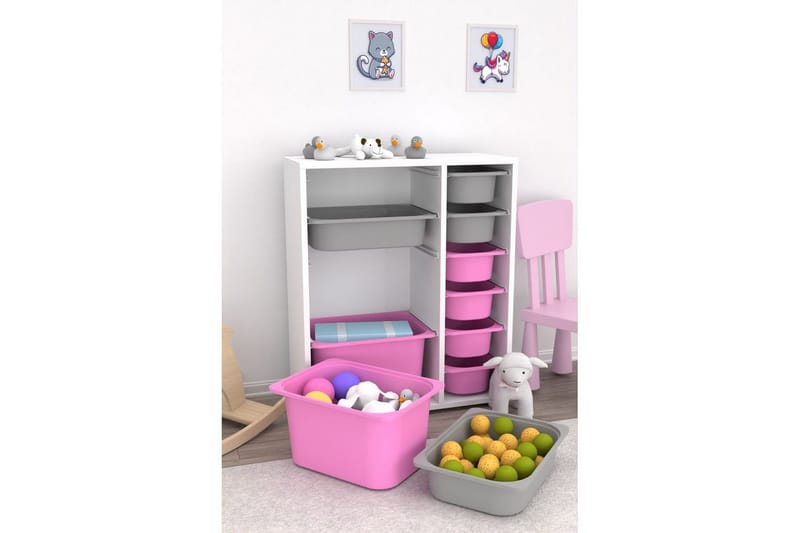 Flerbruks Kapasitetskap Sosan K6U Hvit / Grå / Veyaa - Hvit / Grå / Veyaa - Oppbevaring - Oppbevaring til småting - Oppbevaringsbokser