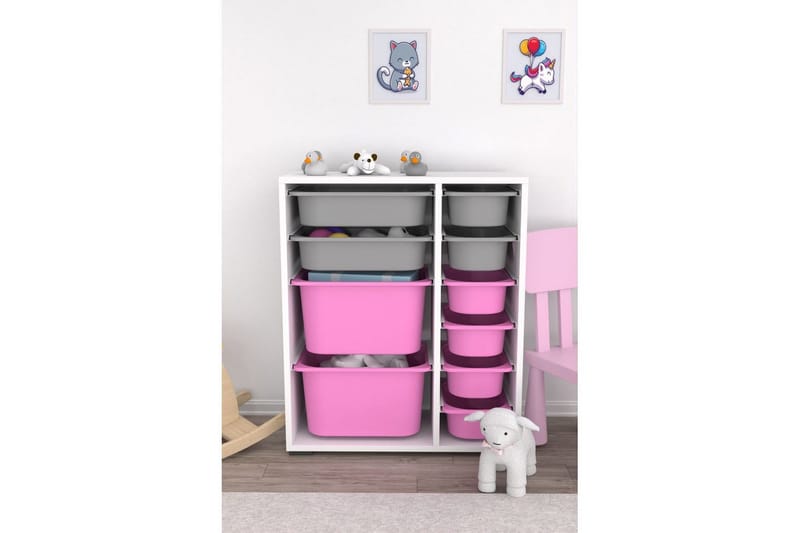 Flerbruks Kapasitetskap Sosan K6U Hvit / Grå / Veyaa - Hvit / Grå / Veyaa - Oppbevaring - Oppbevaring til småting - Oppbevaringsbokser