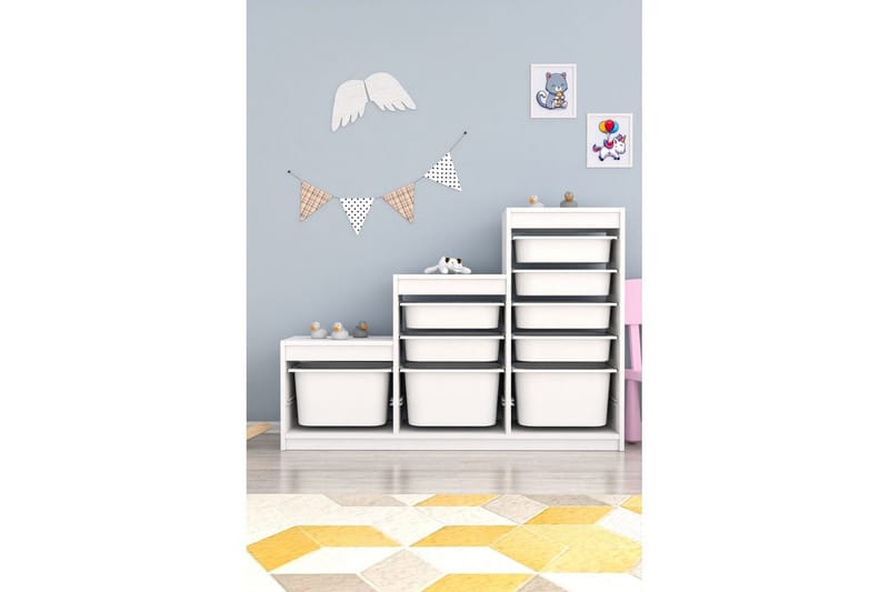 Flerbruks Kapasitetskap Swiss Hvit - Hvit - Oppbevaring - Oppbevaring til småting - Oppbevaringsbokser