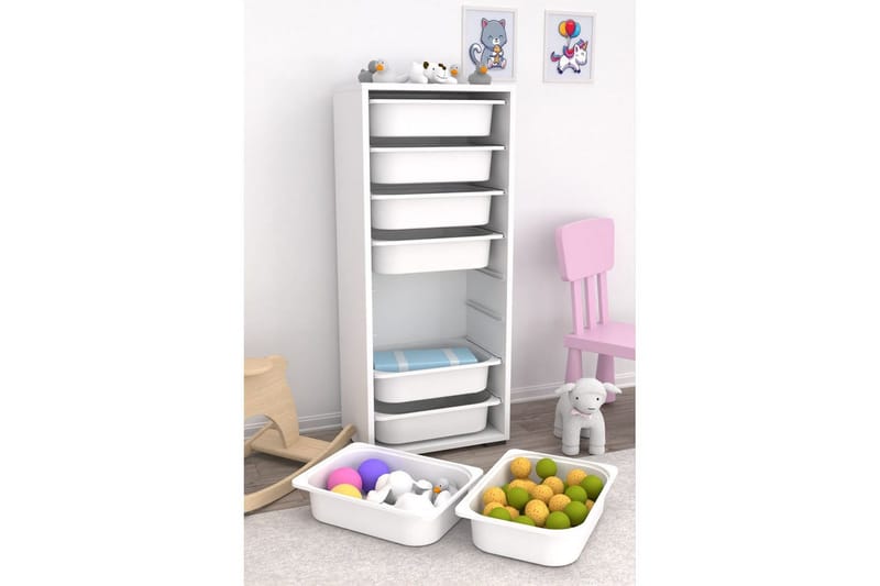 Flerbruks Kapasitetskap Versa Hvit - Hvit - Oppbevaring - Oppbevaring til småting - Oppbevaringsbokser