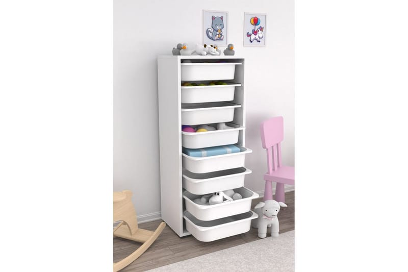 Flerbruks Kapasitetskap Versa Hvit - Hvit - Oppbevaring - Oppbevaring til småting - Oppbevaringsbokser