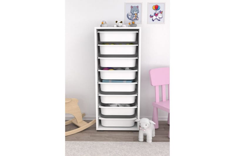 Flerbruks Kapasitetskap Versa Hvit - Hvit - Oppbevaring - Oppbevaring til småting - Oppbevaringsbokser