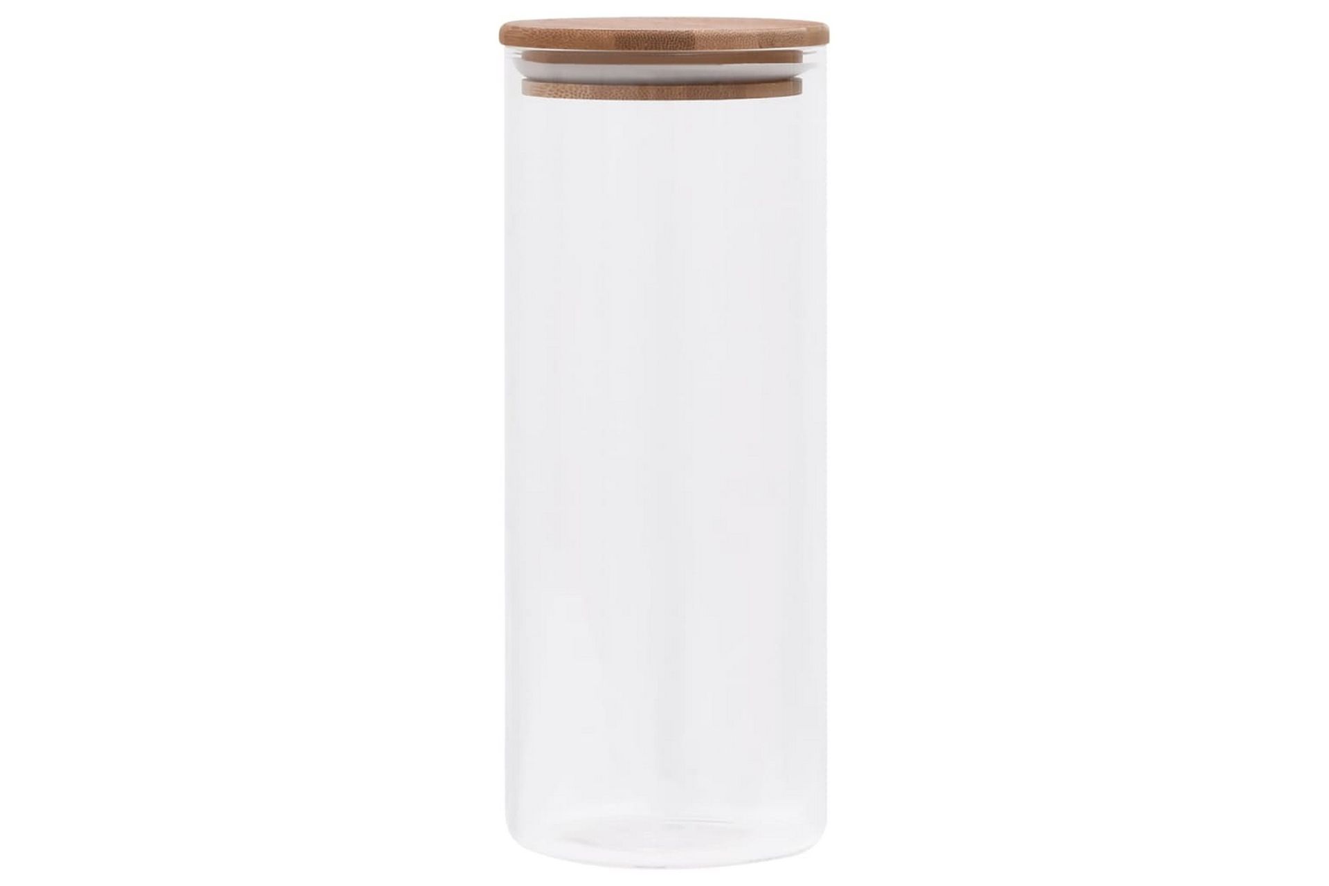 Glasskrukker med bambuslokk 6 stk 1000 ml - Gjennomsiktig - Oppbevaring - Oppbevaring til småting - Oppbevaringskrukke