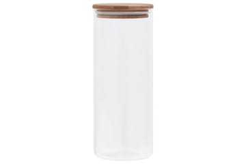Glasskrukker med bambuslokk 6 stk 1000 ml - Gjennomsiktig - Oppbevaring - Oppbevaring til småting - Oppbevaringskrukke
