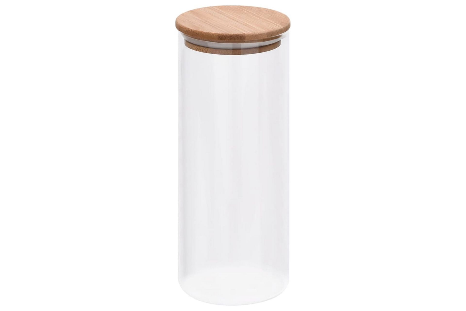 Glasskrukker med bambuslokk 6 stk 1000 ml - Gjennomsiktig - Oppbevaring - Oppbevaring til småting - Oppbevaringskrukke