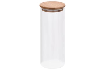 Glasskrukker med bambuslokk 6 stk 1000 ml - Gjennomsiktig - Oppbevaring - Oppbevaring til småting - Oppbevaringskrukke