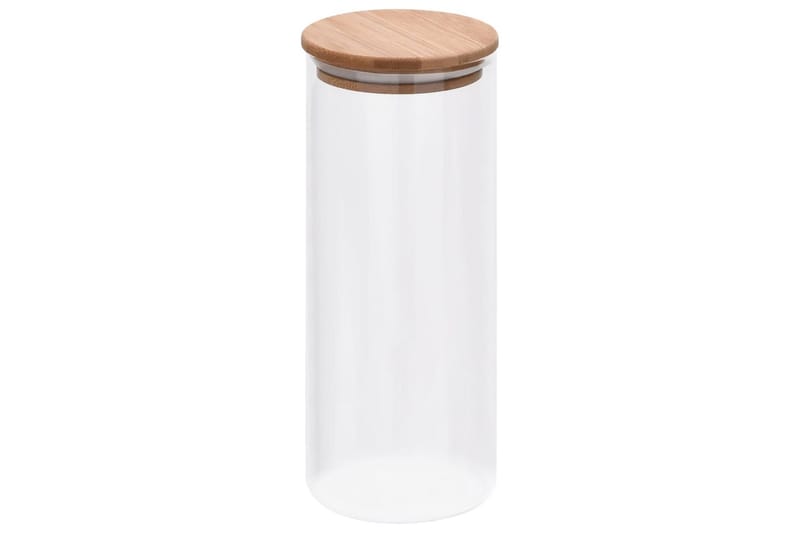 Glasskrukker med bambuslokk 6 stk 1000 ml - Gjennomsiktig - Oppbevaring - Oppbevaring til småting - Oppbevaringskrukke