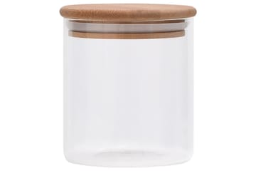 Glasskrukker med bambuslokk 6 stk 600 ml - Gjennomsiktig - Oppbevaring - Oppbevaring til småting - Oppbevaringskrukke