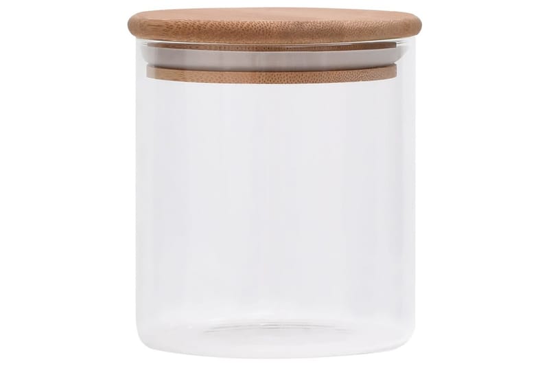 Glasskrukker med bambuslokk 6 stk 600 ml - Gjennomsiktig - Oppbevaring - Oppbevaring til småting - Oppbevaringskrukke