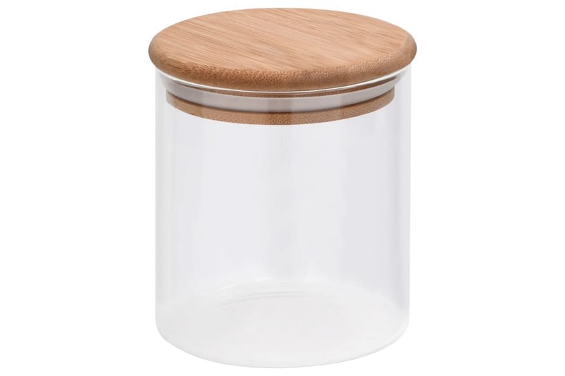 Glasskrukker med bambuslokk 6 stk 600 ml - Gjennomsiktig - Oppbevaring - Oppbevaring til småting - Oppbevaringskrukke