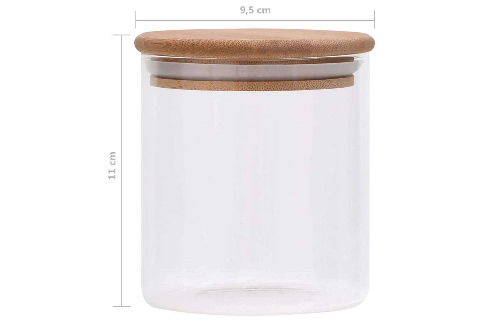 Glasskrukker med bambuslokk 6 stk 600 ml - Gjennomsiktig - Oppbevaring - Oppbevaring til småting - Oppbevaringskrukke