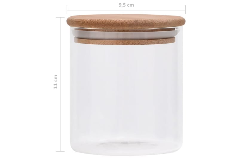 Glasskrukker med bambuslokk 6 stk 600 ml - Gjennomsiktig - Oppbevaring - Oppbevaring til småting - Oppbevaringskrukke