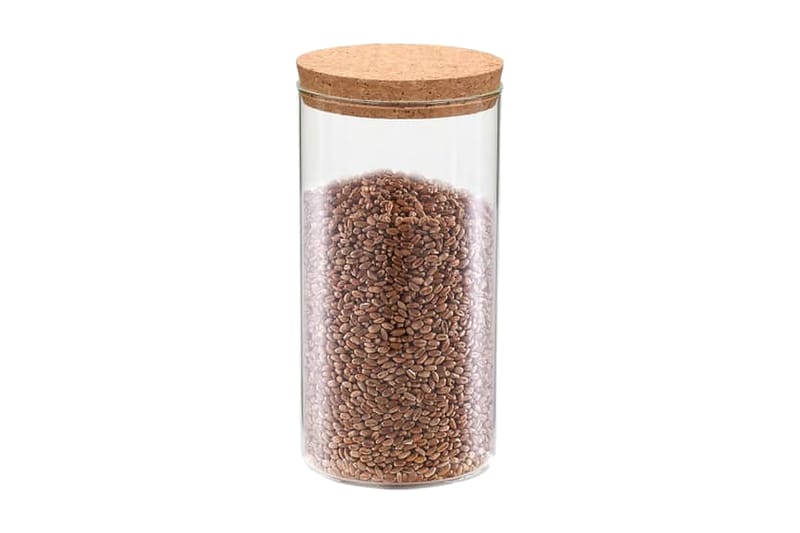 Glasskrukker med kork 6 stk 1100 ml - Oppbevaring - Oppbevaring til småting - Oppbevaringskrukke