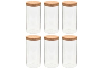 Glasskrukker med kork 6 stk 1100 ml - Oppbevaring - Oppbevaring til småting - Oppbevaringskrukke