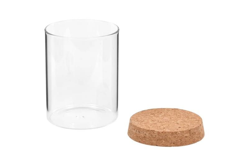 Glasskrukker med kork 6 stk 650 ml - Oppbevaringskrukke - Oppbevaring til småting - Bokser & syltetøyglass