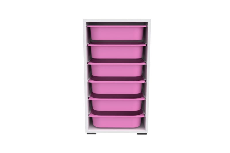 Kelix Oppbevaringsbokser 45,5 cm - Hvit/Rosa - Oppbevaring - Oppbevaring til småting - Oppbevaringsbokser