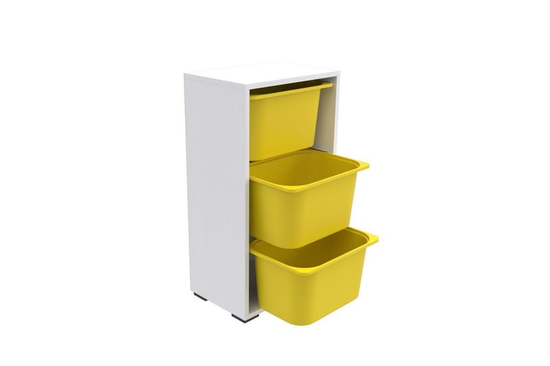 Kelix Oppbevaringsbokser 45 cm - Gul/Hvit - Oppbevaring - Oppbevaring til småting - Oppbevaringsbokser