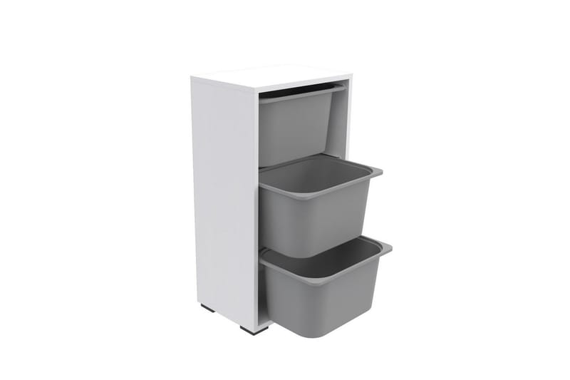 Kelix Oppbevaringsbokser 45 cm - Hvit/Grå - Oppbevaring - Oppbevaring til småting - Oppbevaringsbokser