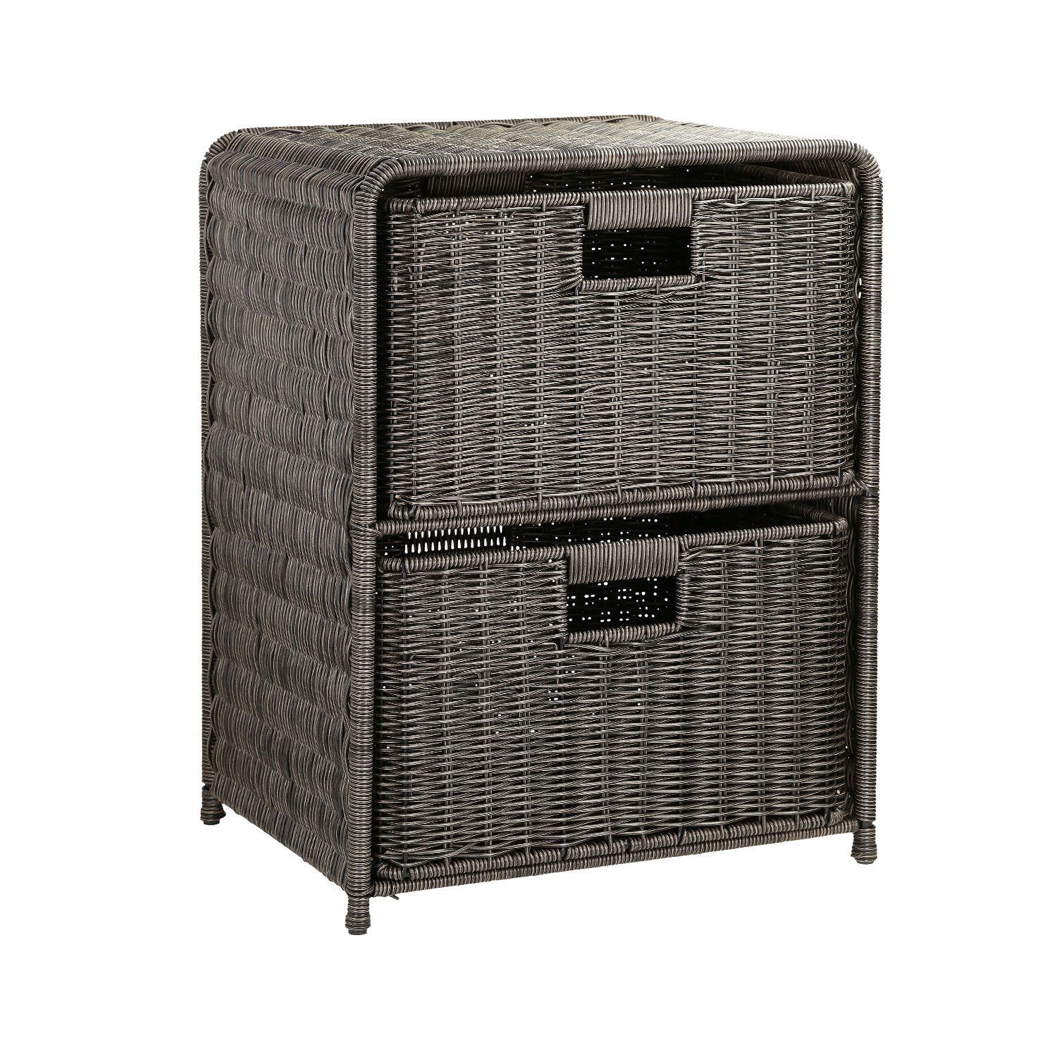 Hylle med 2 kurver HOME4YOU Basile 40x30x53 cm Mørk - Brun
