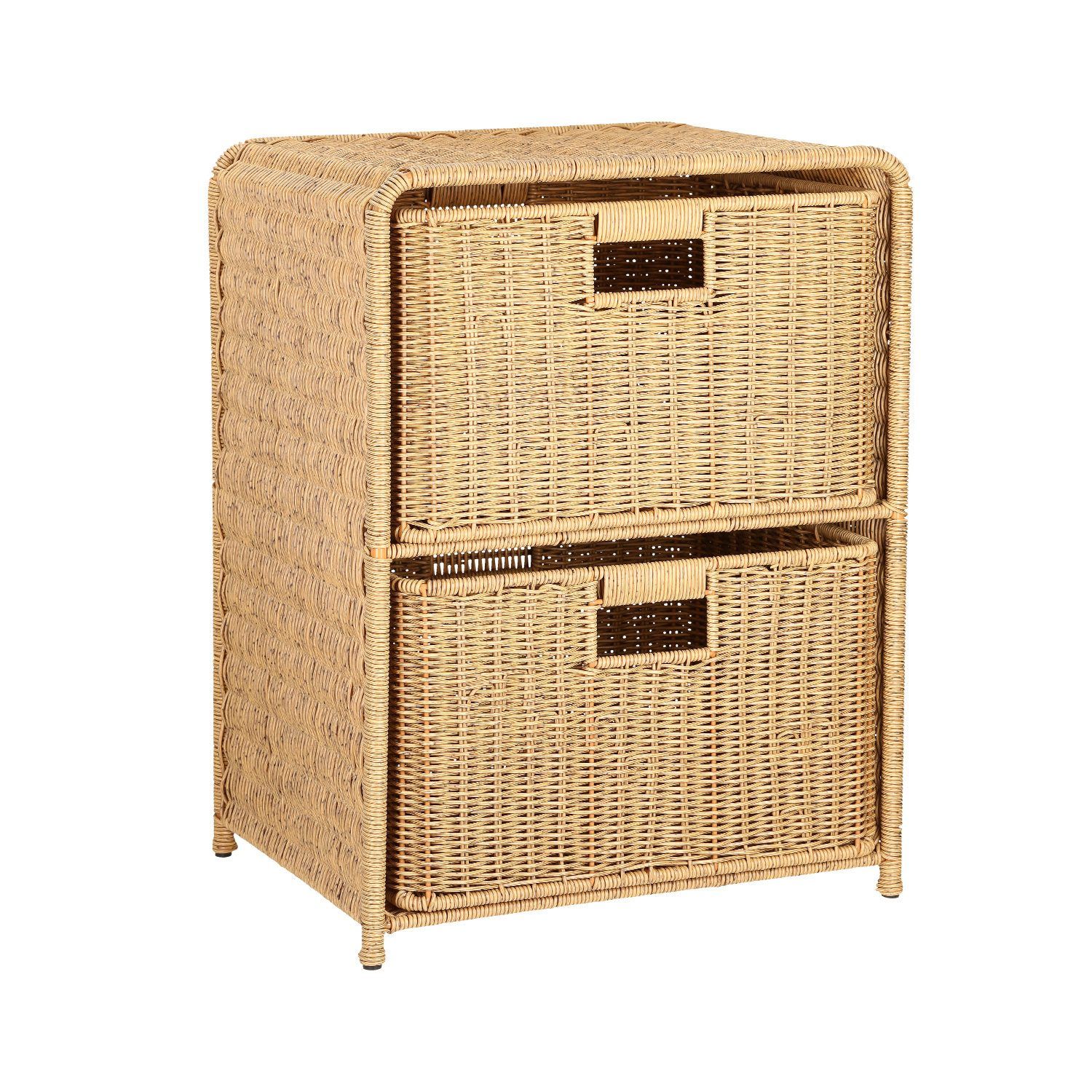 Hylle med 2 kurver HOME4YOU Basile 40x30x53 cm Natur - Brun