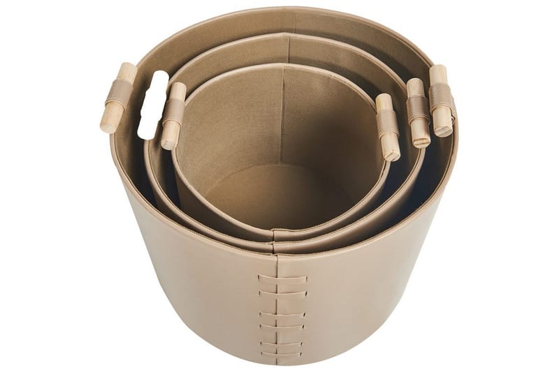 Kurv Aram sett med 3 Beige - Beige - Oppbevaring - Oppbevaring til småting - Kurver - Flettet kurv & rottingkurv
