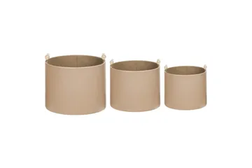 Kurv Aram sett med 3 Beige - Beige - Oppbevaring - Oppbevaring til småting - Kurver - Flettet kurv & rottingkurv