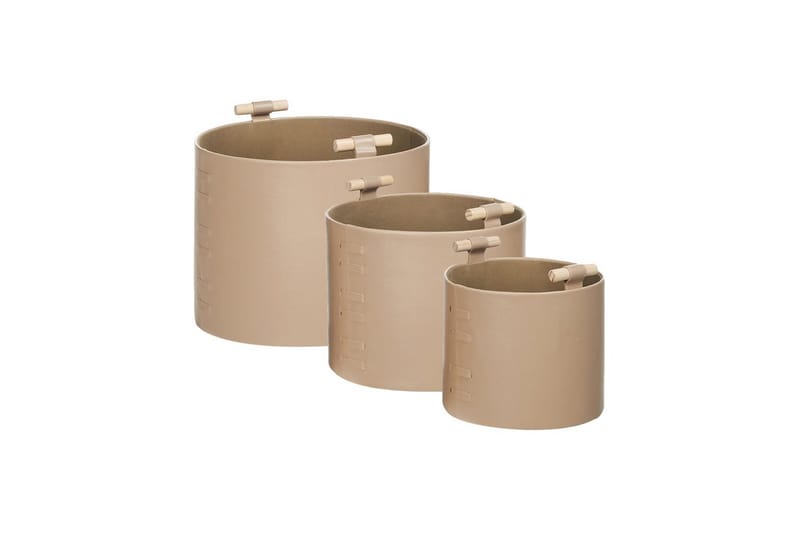 Kurv Aram sett med 3 Beige - Beige - Oppbevaring - Oppbevaring til småting - Kurver - Flettet kurv & rottingkurv