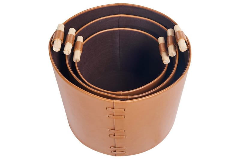 Kurv Aram sett med 3 Brun - Brun - Oppbevaring - Oppbevaring til småting - Kurver - Flettet kurv & rottingkurv