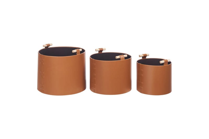 Kurv Aram sett med 3 Brun - Brun - Oppbevaring - Oppbevaring til småting - Kurver - Flettet kurv & rottingkurv