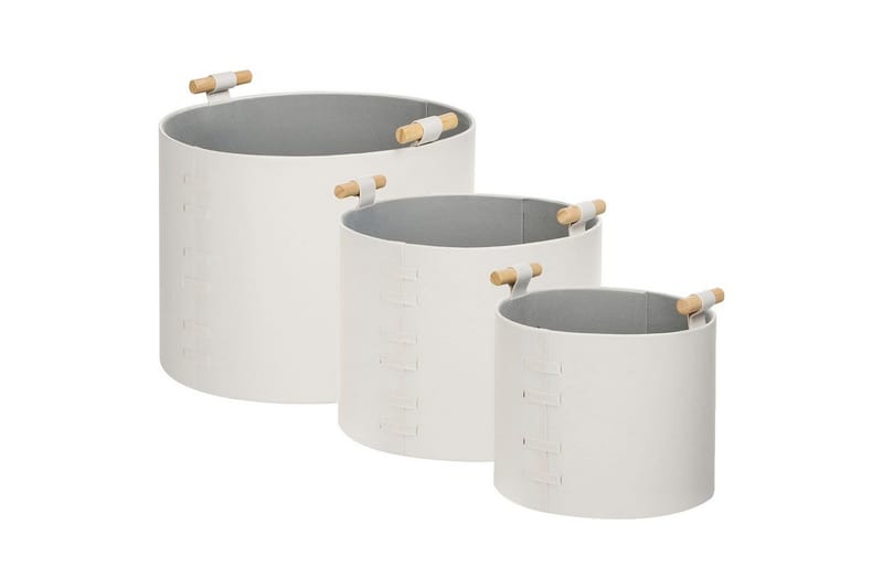 Kurv Aram sett med 3 Hvit - Hvit - Oppbevaring - Oppbevaring til småting - Kurver - Flettet kurv & rottingkurv