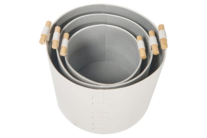 Kurv Aram sett med 3 Hvit - Hvit - Oppbevaring - Oppbevaring til småting - Kurver - Flettet kurv & rottingkurv