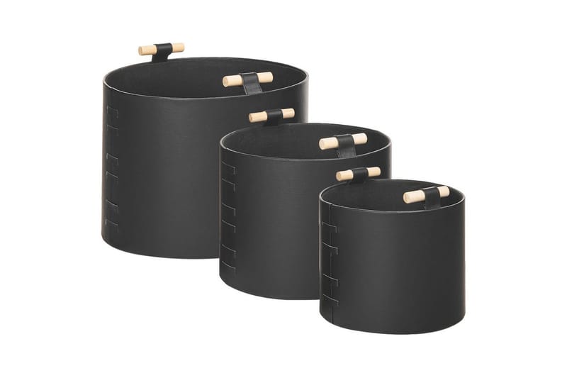 Kurv Aram sett med 3 Svart, Svart