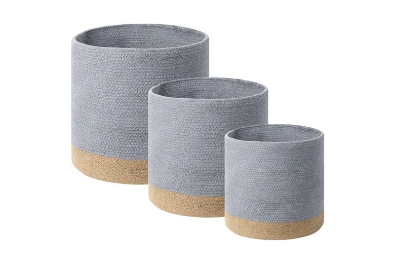 Kurv Basima sett à 3 Beige, grå - Beige, grå - Oppbevaring - Oppbevaring til småting - Kurver - Flettet kurv & rottingkurv