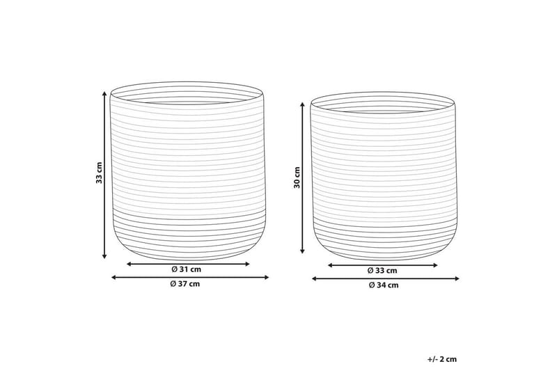 Kurv Bulanik sett av 2 Beige, naturlig, lilla - Beige, naturlig, lilla - Oppbevaring - Oppbevaring til småting - Kurver - Flettet kurv & rottingkurv