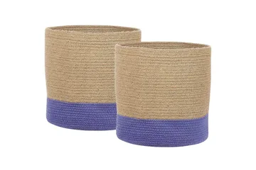 Kurv Bulanik sett av 2 Beige, naturlig, lilla - Beige, naturlig, lilla - Oppbevaring - Oppbevaring til småting - Kurver - Flettet kurv & rottingkurv