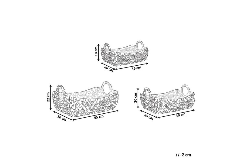 Kurv Campha sett av 3 - Oppbevaring - Oppbevaring til småting - Kurver - Flettet kurv & rottingkurv