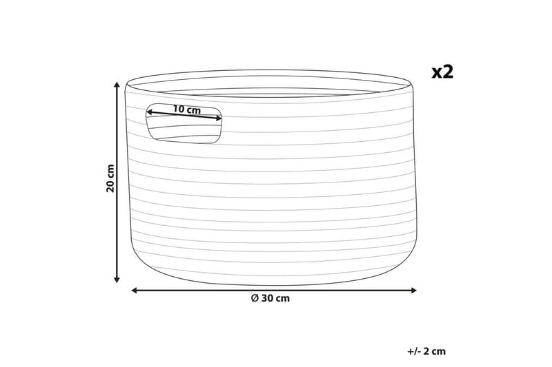 Kurv Chiniot sett av 2 Beige/naturlig - Beige/naturlig - Oppbevaring - Oppbevaring til småting - Kurver - Flettet kurv & rottingkurv