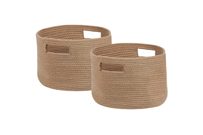 Kurv Chiniot sett av 2 Beige/naturlig - Beige/naturlig - Oppbevaring - Oppbevaring til småting - Kurver - Flettet kurv & rottingkurv