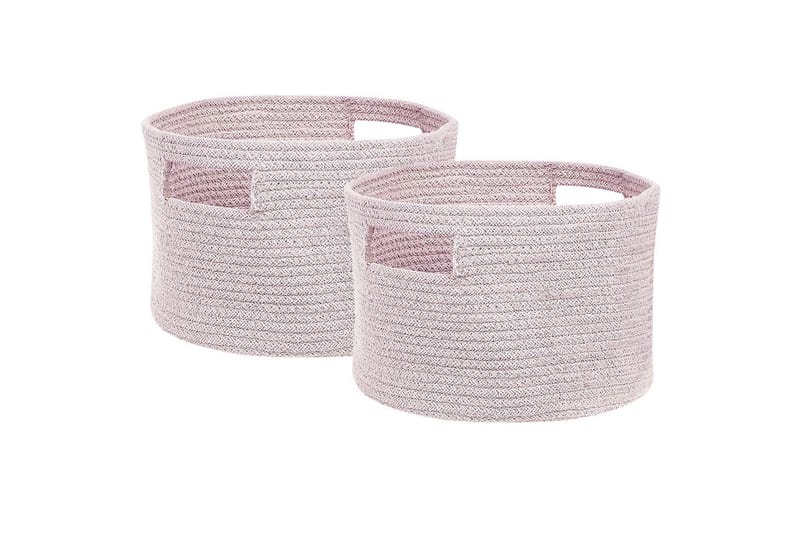 Kurv Chiniot sett av 2 Pastellrosa - Pastellrosa - Oppbevaring - Oppbevaring til småting - Kurver - Flettet kurv & rottingkurv