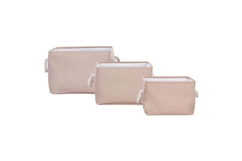 Kurv Darqab sett med 3 Beige, hvit, Beige, hvit
