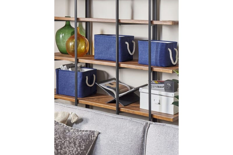 Kurv Darqab sett med 3 Blå, Hvit - Blå, Hvit - Oppbevaring - Oppbevaring til småting - Kurver - Flettet kurv & rottingkurv