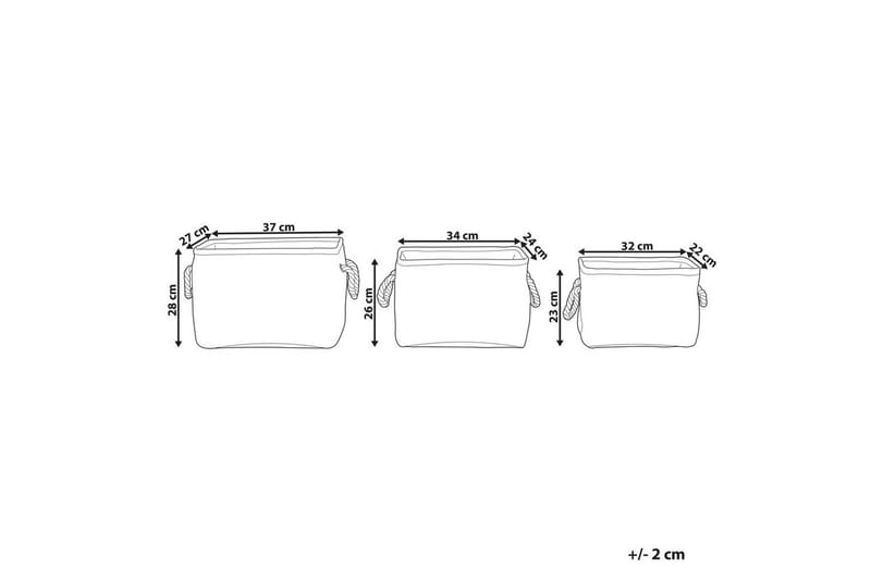 Kurv Darqab sett med 3 Grønn, hvit - Grønn, hvit - Oppbevaring - Oppbevaring til småting - Kurver - Flettet kurv & rottingkurv