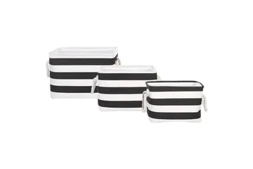 Kurv Darqab sett med 3 Sort, Hvit