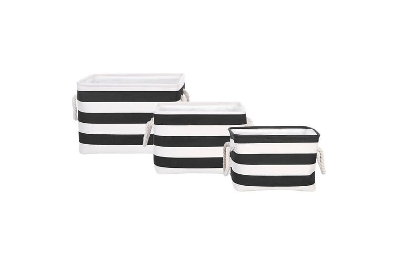 Kurv Darqab sett med 3 Sort, Hvit, Sort, Hvit