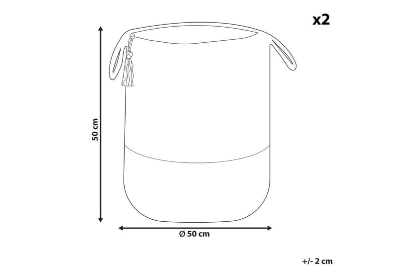 Kurv Gajar sett av 2 Beige, marineblå - Beige, marineblå - Oppbevaring - Oppbevaring til småting - Kurver - Flettet kurv & rottingkurv
